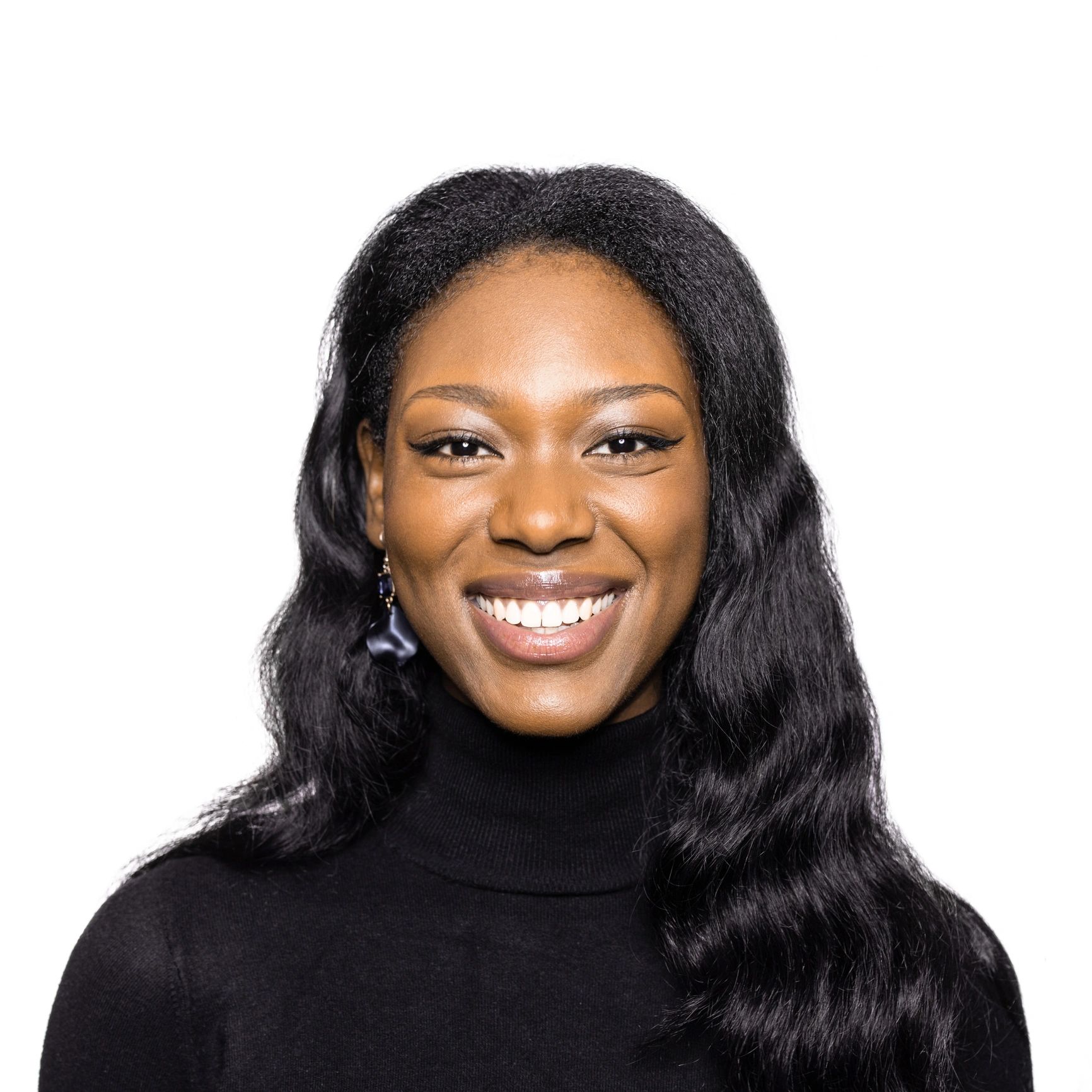 Portrait of a smiling woman in studio