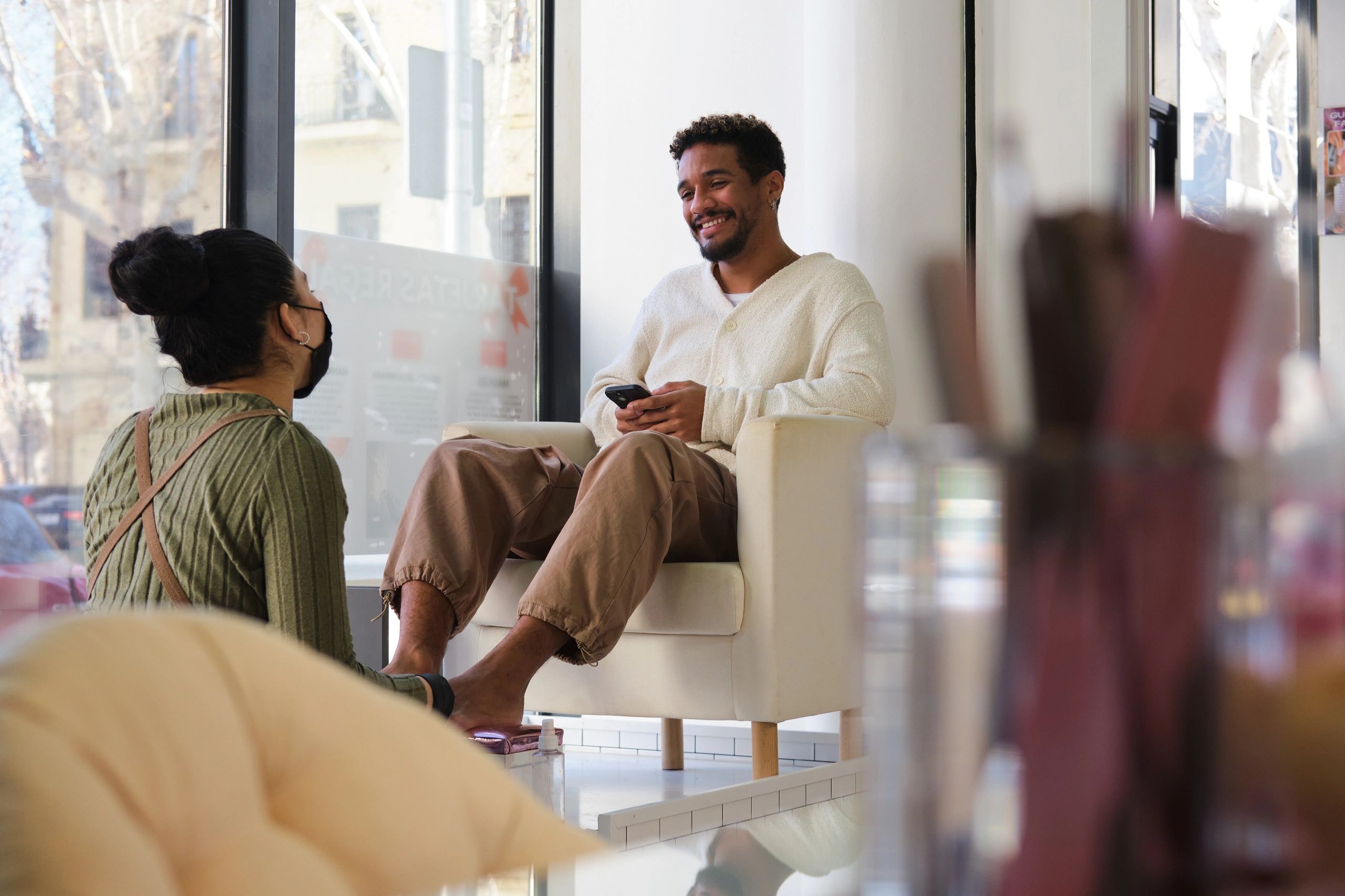 Calm one-on-one conversation representing personal guidance